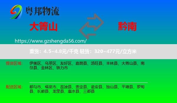 大箐山县到黔南物流