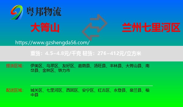 大箐山县到七里河区物流专线