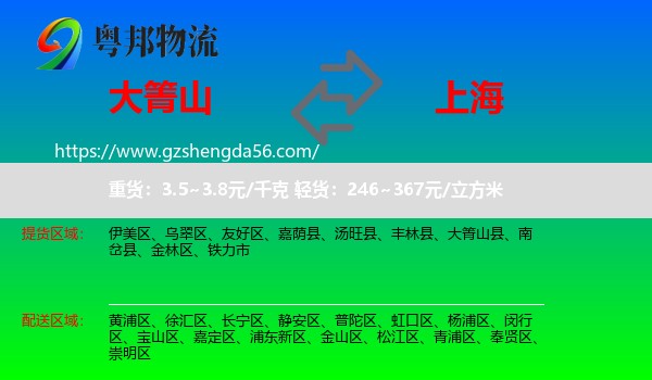 大箐山县到上海专线