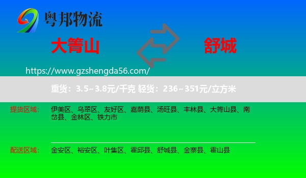 大箐山县到舒城县物流专线