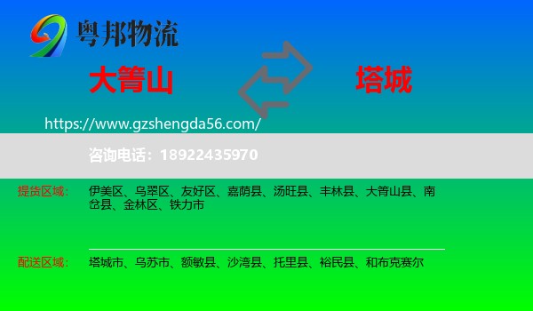 大箐山县到塔城物流