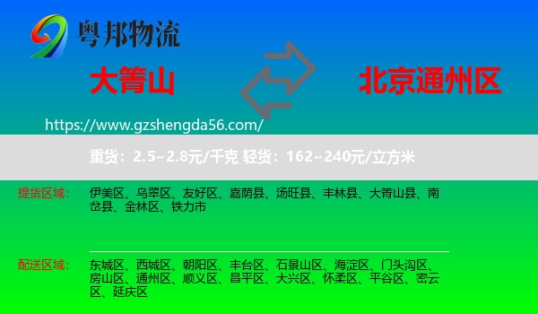 大箐山县到通州区物流