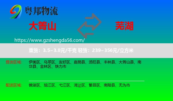 大箐山县到芜湖物流