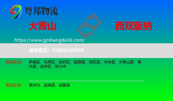 大箐山县到西双版纳物流
