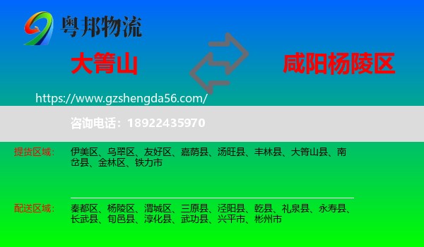 大箐山县到杨陵区物流专线