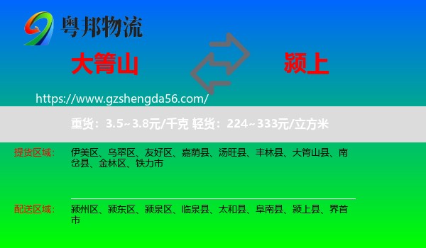 大箐山县到颍上县物流专线