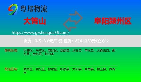 大箐山县到颍州区物流专线