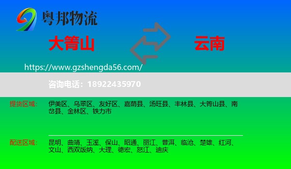 大箐山县到云南物流