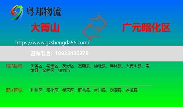 大箐山县到昭化区物流专线