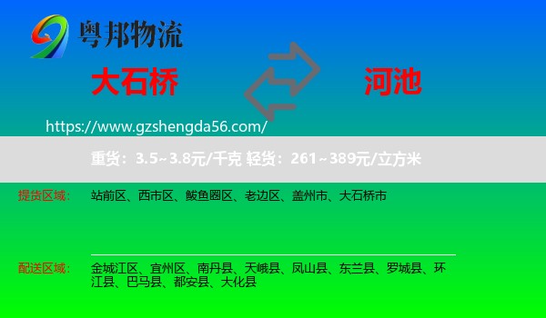 大石桥市到河池物流专线