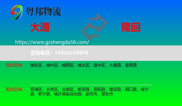 大通县到隆回县物流专线