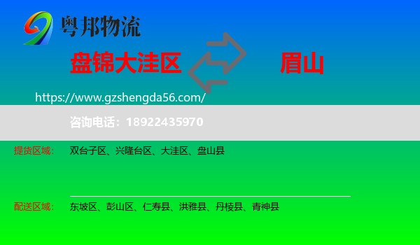 大洼区到眉山物流专线
