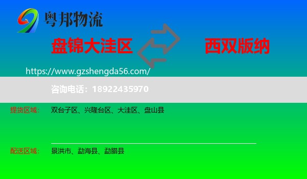 大洼区到西双版纳物流专线