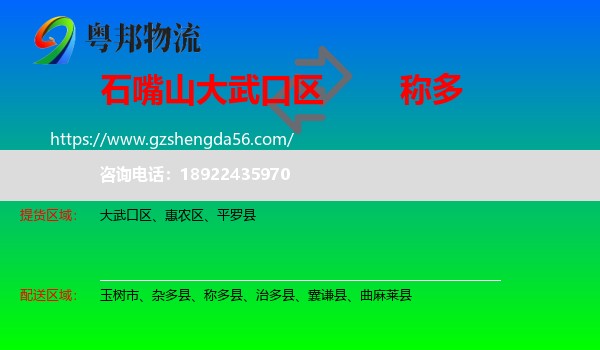 大武口区到称多县物流专线