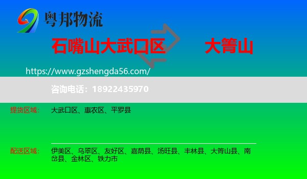 大武口区到大箐山县物流专线