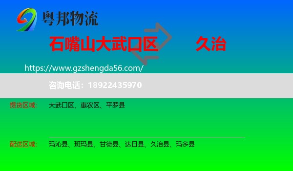 大武口区到久治县物流专线