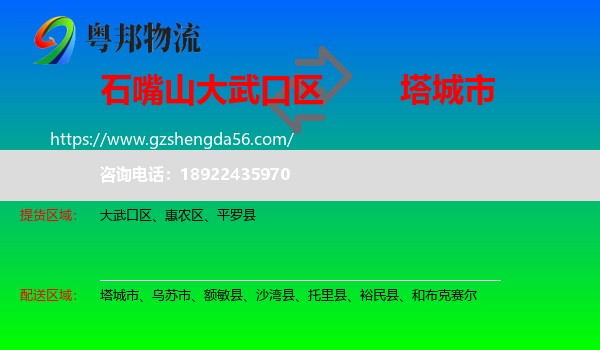 大武口区到塔城市物流专线