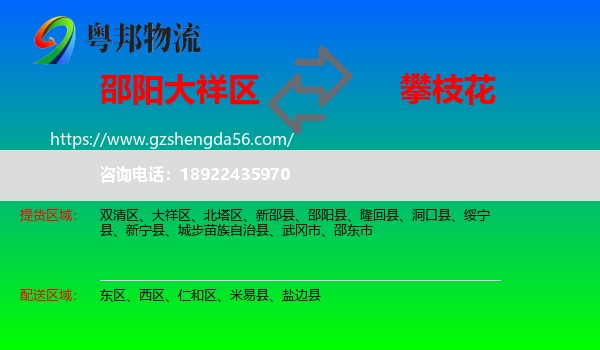 大祥区到攀枝花物流
