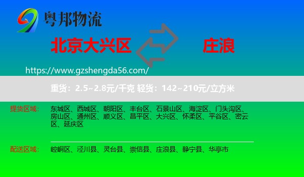 大兴区到庄浪县物流专线