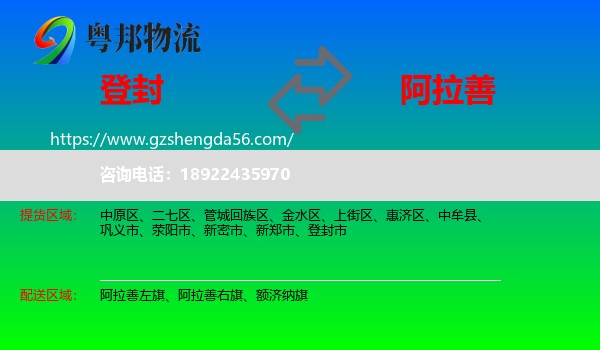 登封市到阿拉善盟物流