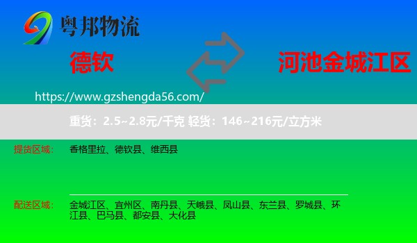 德钦县到金城江区物流专线