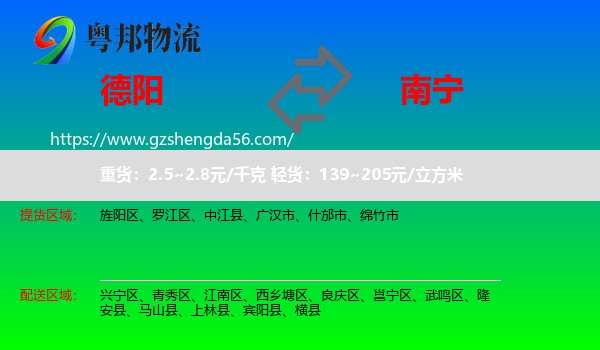 德阳到南宁专线