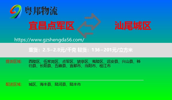 点军区到城区物流专线