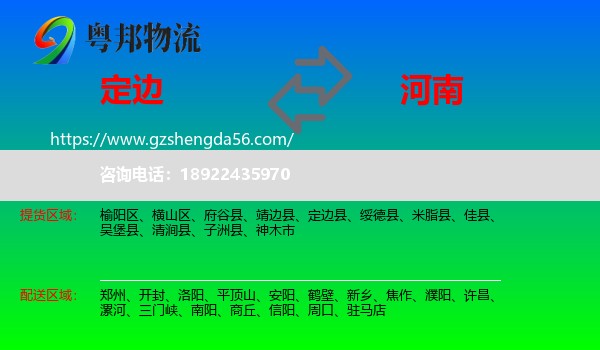 定边县到河南物流