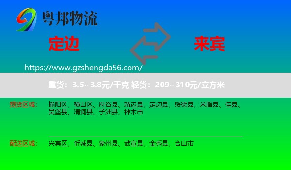 定边县到来宾物流