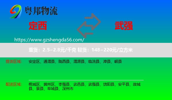 定西到武强县物流专线
