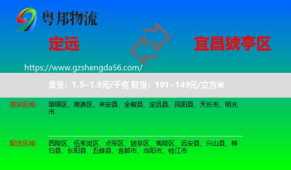 定远县到猇亭区物流专线