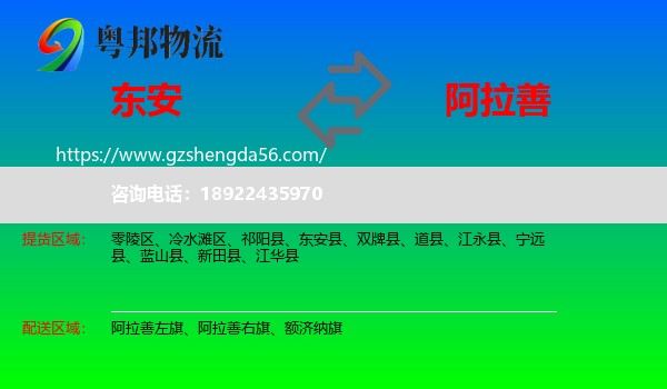 东安县到阿拉善盟物流