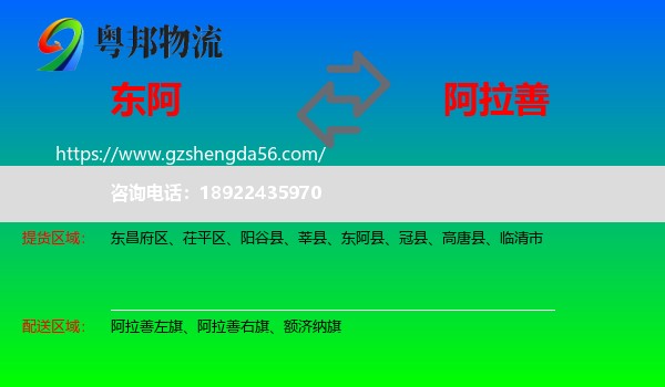 东阿县到阿拉善盟物流