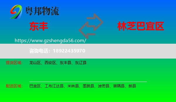 东丰县到巴宜区物流专线