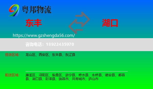 东丰县到湖口县物流专线