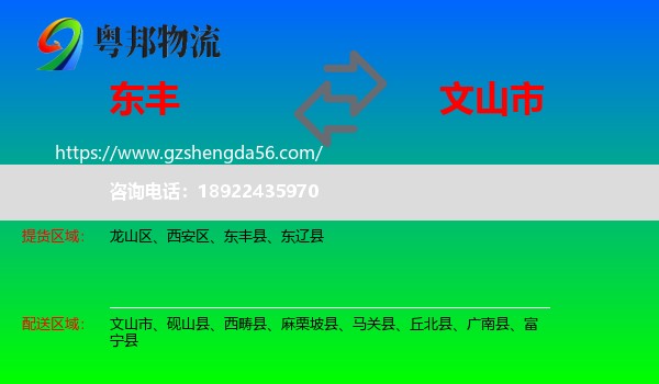 东丰县到文山市物流专线