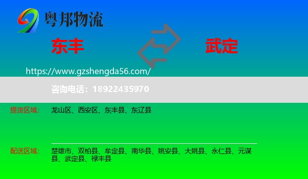 东丰县到武定县物流专线