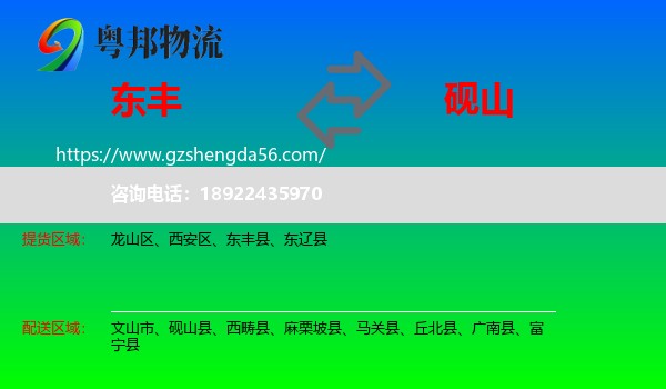 东丰县到砚山县物流专线