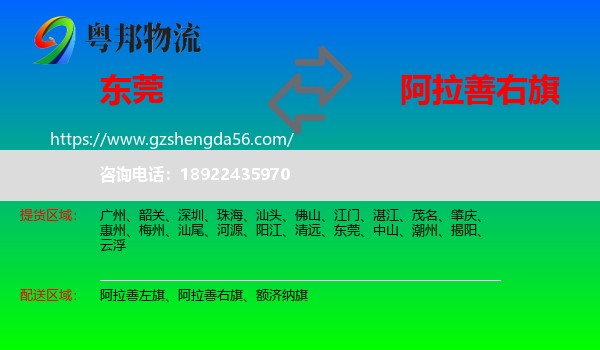 东莞到阿拉善右旗物流专线