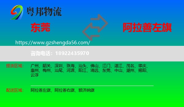 东莞到阿拉善左旗物流专线