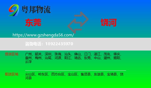 东莞到饶河县物流专线