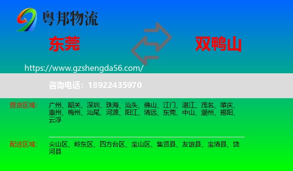 东莞到双鸭山物流专线