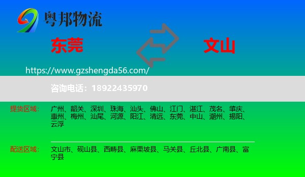 东莞到文山物流专线