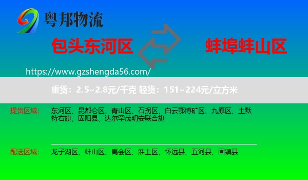 东河区到蚌山区物流专线