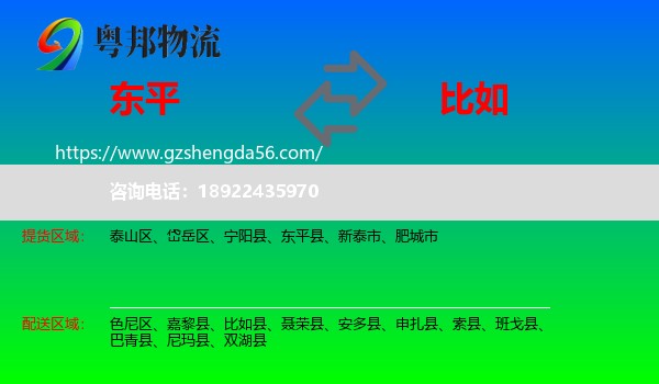 东平县到比如县物流专线