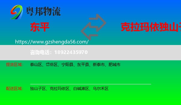 东平县到独山子区物流专线