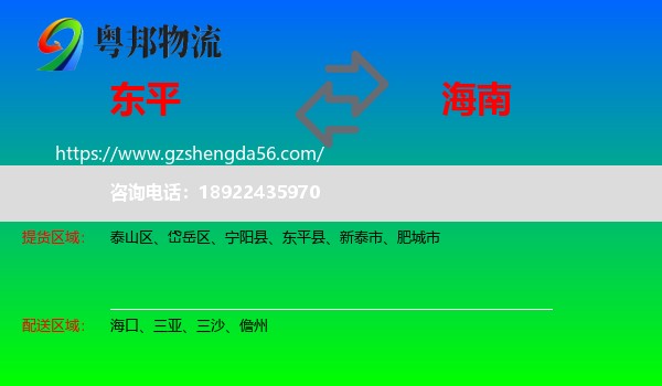 东平县到海南物流专线