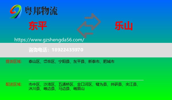东平县到乐山物流