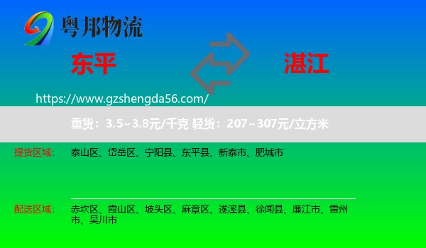 东平县到湛江物流