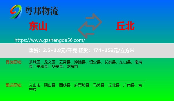 东山县到丘北县物流专线
